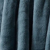 Ultra Soft Double Sided Faux Fur Blanket with Ribbed Texture Design