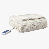 Electric Heated Throw Blanket with Plush Faux Fur and Controller