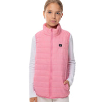 Girls Electric Heated Puffer Vest with Rechargeable Battery Pack and Zipper Pockets
