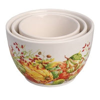 Ceramic Pumpkin Shaped Food Prep and Serving Bowl Set with Nesting Design