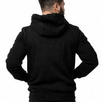 Mens Electric Heated Zipper Sweatshirt with Rechargeable Battery Pack and Dual Heating Zones