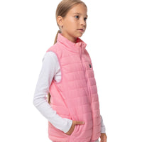 Girls Electric Heated Puffer Vest with Rechargeable Battery Pack and Zipper Pockets