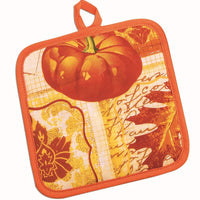 Autumn Harvest Kitchen Linen Set with Printed Oven Mitt Towel and Potholder
