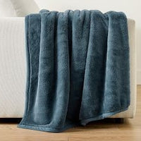 Ultra Soft Double Sided Faux Fur Blanket with Ribbed Texture Design
