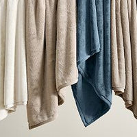 Ultra Soft Double Sided Faux Fur Blanket with Ribbed Texture Design