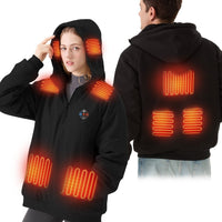 Unisex Electric Heated Fleece Pullover Sweatshirt with Included Battery Pack