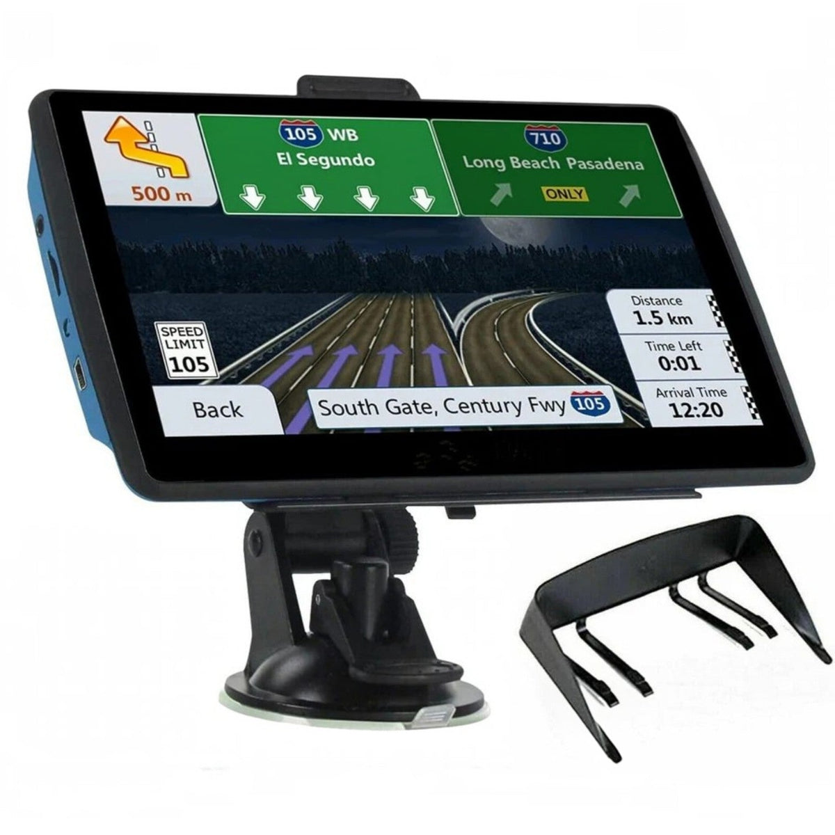 Touchscreen Vehicle GPS Navigation Device with Turn by Turn Voice Guidance and Mount