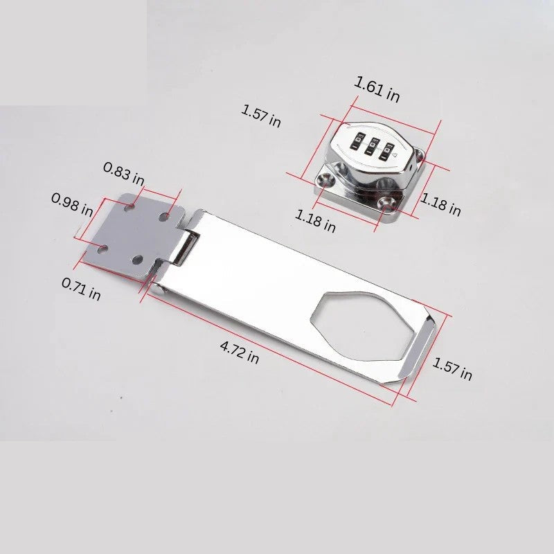 Heavy Duty Zinc Alloy Combination Hasp Latch with Resettable Code Mechanism