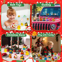Holiday Calendar Box of 24 Costume Rubber Ducks for Ages 3 to 8 with a Numbered Door for Each Day