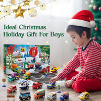 Holiday Window Box With 21 Pull Back Cars, Trucks and Planes and 3 Road Sign Sets for Floor Play