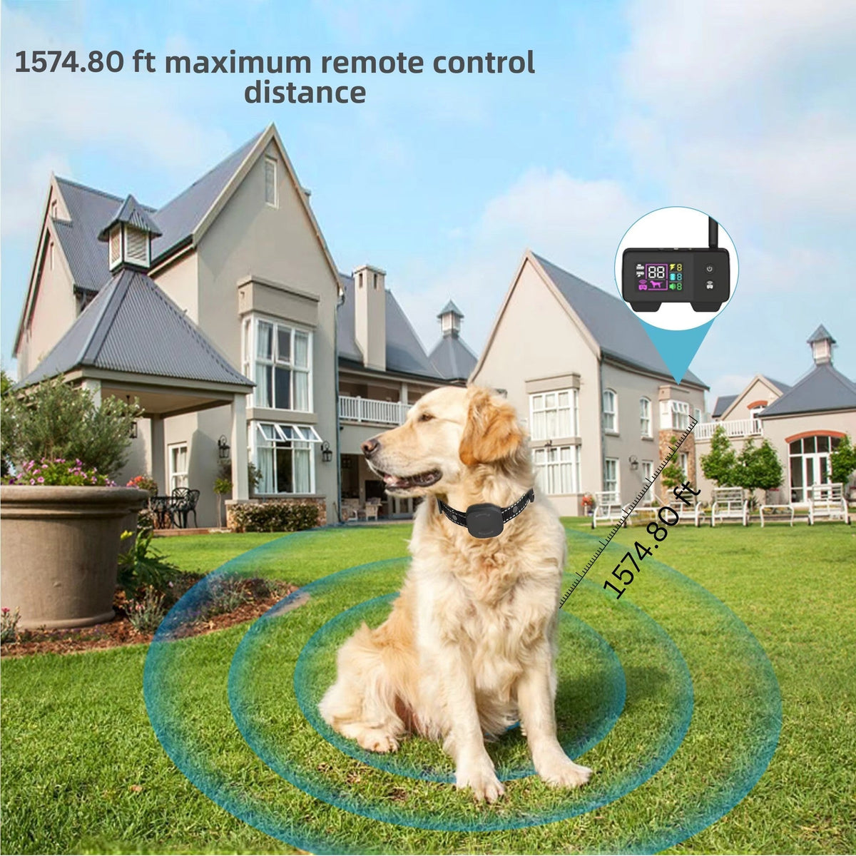 Wireless Pet Containment System with Waterproof Rechargeable Training Collars for Multiple Dogs