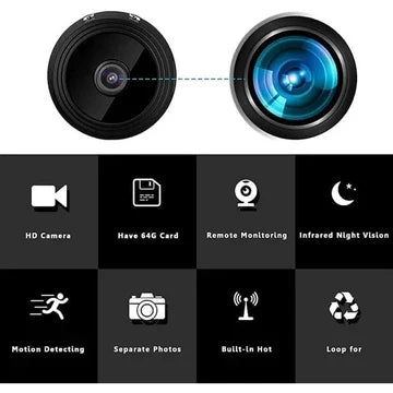 Palm Sized Magnetic Wi Fi Camera with Two Way Audio and Night Vision for Home Monitoring