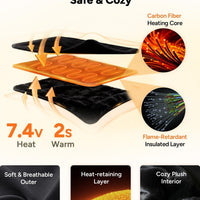 Unisex Electric Heated Fleece Pullover Sweatshirt with Included Battery Pack