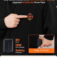 Unisex Electric Heated Fleece Pullover Sweatshirt with Included Battery Pack