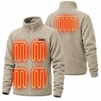 Mens Heated Fleece Jacket with Five Carbon Fiber Zones and Three Heat Levels for Outdoors