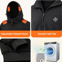 Unisex Electric Heated Fleece Pullover Sweatshirt with Included Battery Pack