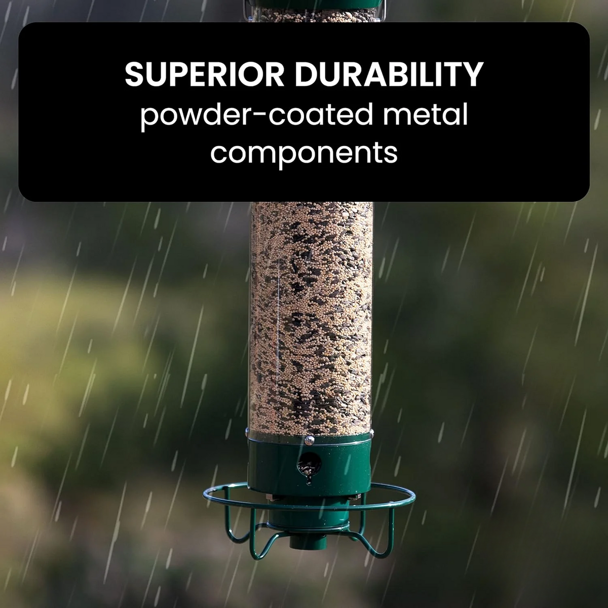 Spinning Perch Bird Feeder with 4 Feeding Ports and 5 Pound Seed Capacity for Backyards
