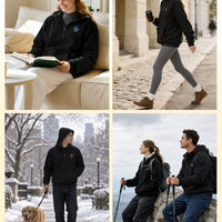Unisex Electric Heated Fleece Pullover Sweatshirt with Included Battery Pack