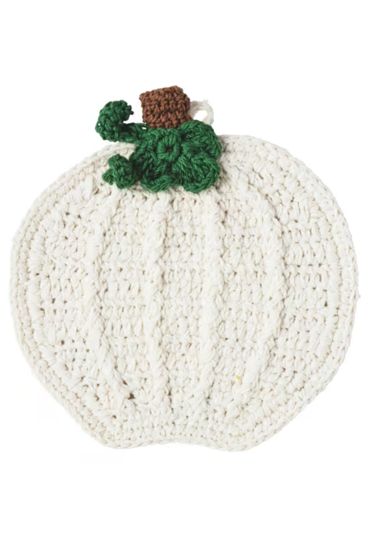 Pumpkin-Shaped Cotton Trivet with Crocheted Texture and Grip Surface