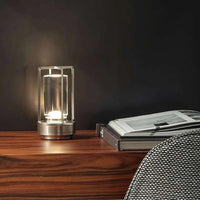 Cordless Rechargeable Metal Lantern Lamp with 3 Stage Touch Dimming for Tables and Patios