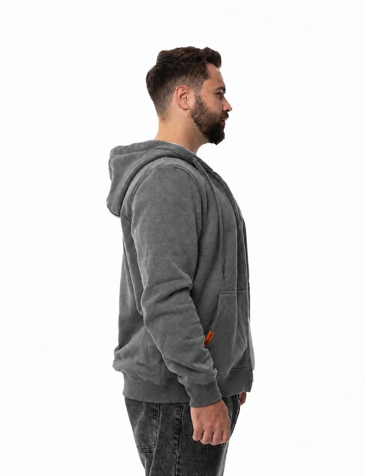 Mens Electric Heated Zipper Sweatshirt with Rechargeable Battery Pack and Dual Heating Zones