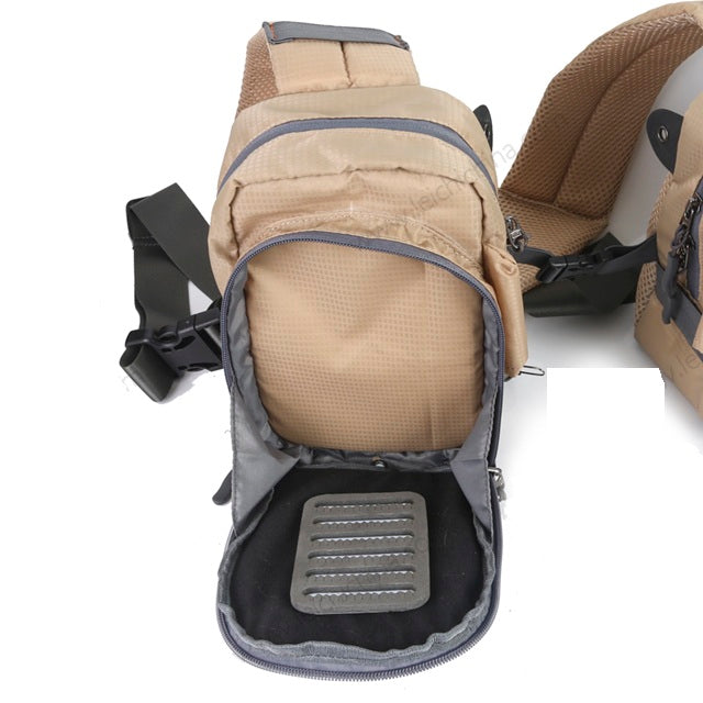 Fly Fishing Chest Bag with Tool Loops and Mesh Pockets, Ventilated Back Panel