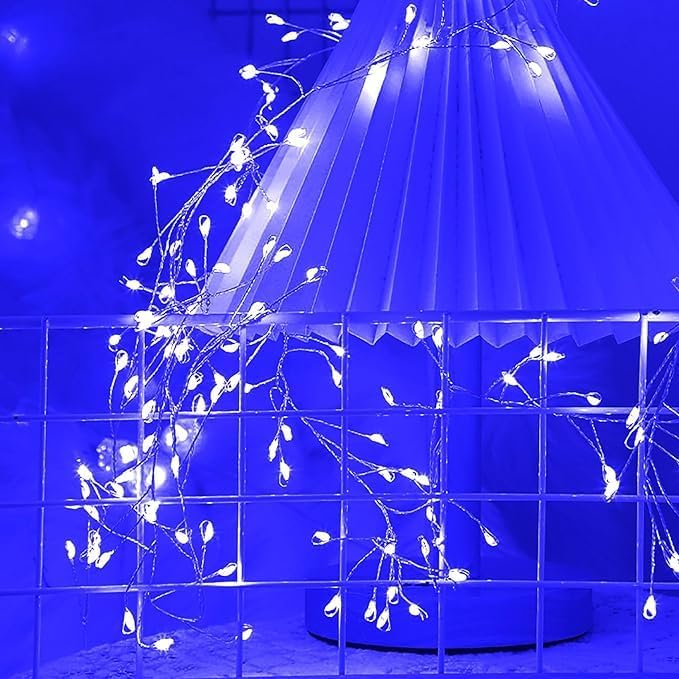 Copper Wire LED String Lights with Remote and 8 Modes for Christmas Trees and Patios