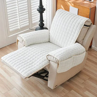 Quilted Recliner Cover with Microfiber Blend and Non-Slip Backing, Side Pocket