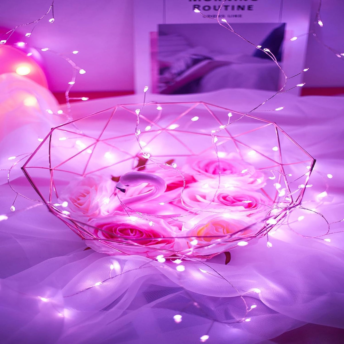 Copper Wire LED String Lights with Remote and 8 Modes for Christmas Trees and Patios