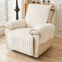 Quilted Recliner Cover with Microfiber Blend and Non-Slip Backing, Side Pocket