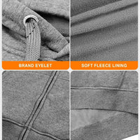 Mens Electric Heated Zipper Sweatshirt with Rechargeable Battery Pack and Dual Heating Zones