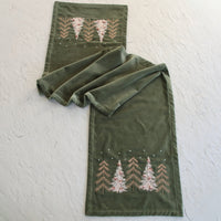 Green Velvet Pines Table Runner - Interior Delights