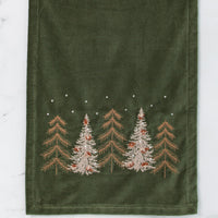 Green Velvet Pines Table Runner - Interior Delights