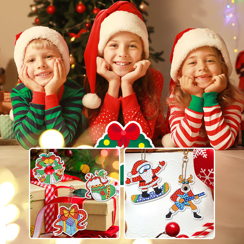 Diamond Painting Keychain Kit with Resin Beads and Applicator Tool for Ages 6+