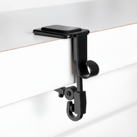 Adjustable Mantel Clamp Stocking Hanger with Dual Hooks and Rubber Pads for Garlands and Stockings