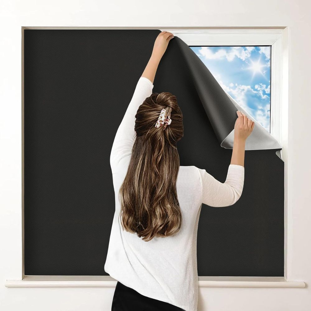 Blackout Window Shade with Adhesive Backing for Sun Blocking