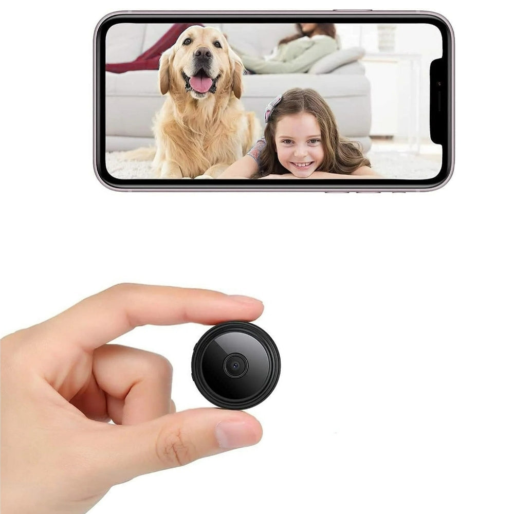 Palm Sized Magnetic Wi Fi Camera with Two Way Audio and Night Vision for Home Monitoring