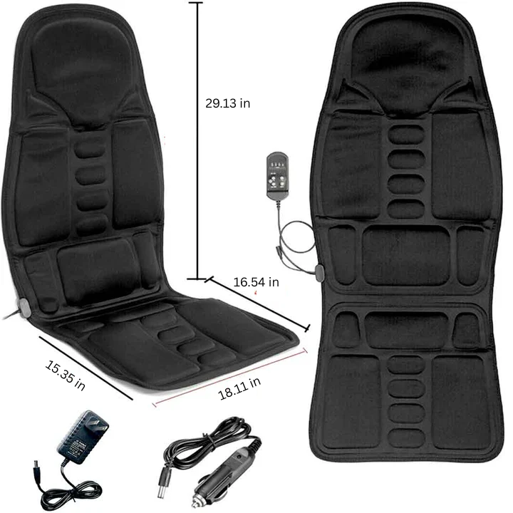 Vibrating Massage Seat Pad with Heat Function and Wired Remote, 8 Modes