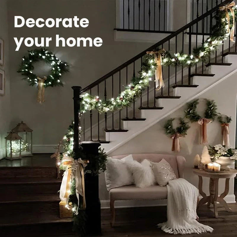 Copper Wire LED String Lights with Remote and 8 Modes for Christmas Trees and Patios