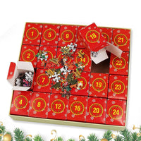 Holiday Puzzle Advent Calendar with 24 Doors, 42 Pieces Behind Each and a Finished Image Poster