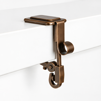 Adjustable Mantel Clamp Stocking Hanger with Dual Hooks and Rubber Pads for Garlands and Stockings