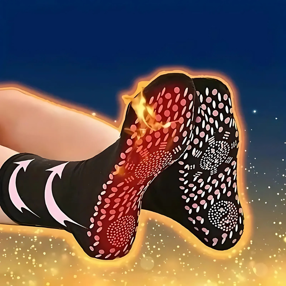 Heated Socks with Removable Rechargeable Battery Packs and Adjustable Heat in Three Colors