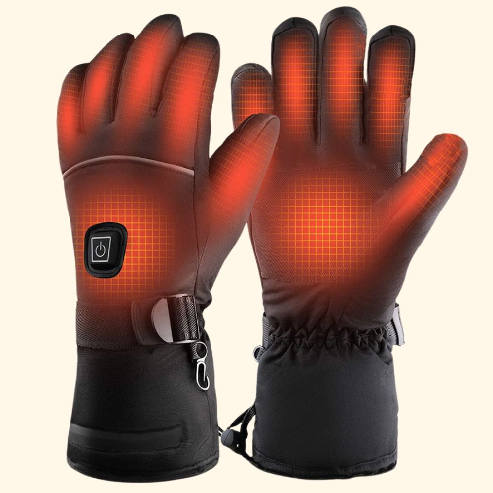 Rechargeable Heated Gloves with Touchscreen Fingertips and Waterproof Shell, 8-Hour Battery