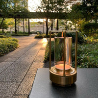 Cordless Rechargeable Metal Lantern Lamp with 3 Stage Touch Dimming for Tables and Patios