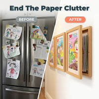 Children's Art Display Frame with Magnetic Latch and 150-Sheet Storage