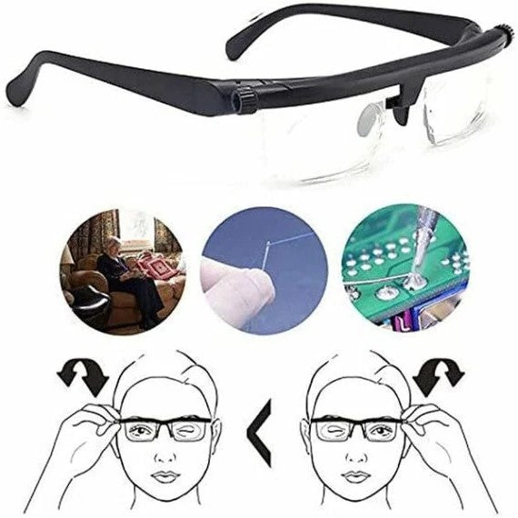 Adjustable Focus Glasses for Near and Far Vision