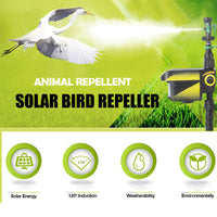 Solar Powered Motion Activated Sprinkler with Adjustable Sensitivity and Range and 300 Degree Rotation