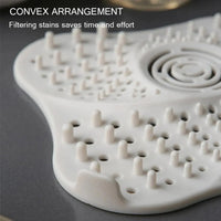 Spiral Drain Cover Hair Catcher in Flexible TPR Rubber with a Built In Handle and Suction Cups