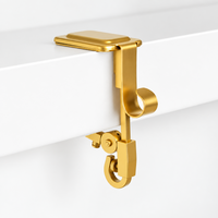 Adjustable Mantel Clamp Stocking Hanger with Dual Hooks and Rubber Pads for Garlands and Stockings