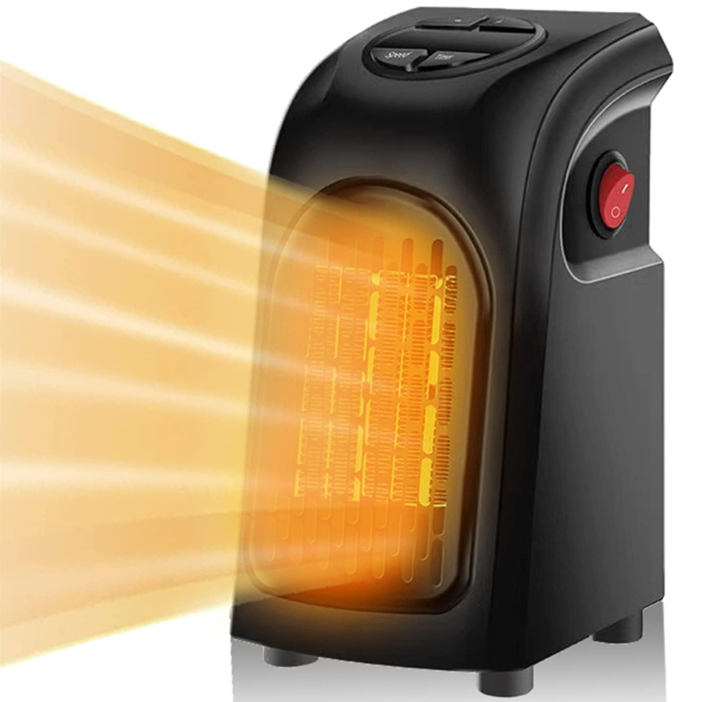 Plug In Fan Heater with Thermostat, Digital Display and 12 Hour Timer for Small Rooms